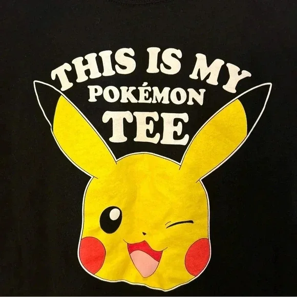 POKEMON "THIS IS MY POKEMON TEE" BLACK NOVELTY T-SHIRT   SIZE S - Picture 2 of 4